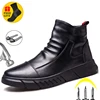 Botas de seguridad de piel auténtica para hombre, zapatos de trabajo con punta de acero, zapatillas indestructibles, Chelsea ► Foto 1/6