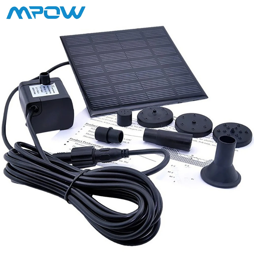 

Solar Water Pump Solar Fountain Kit for Garden Pool Pond Water Fountain Aquarium DC 7V 180L/H Automatic Solar Powered Pump Kit