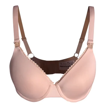 

Woman Maternity Feeding Bra Wide Shoulder Strap Breastfeeding Bra Pregnant Top Open Button Large Size