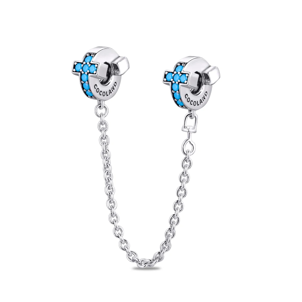 Подходит для браслетов Pandora с подвесками верный крест бусины-цепочки 100% 925 пробы