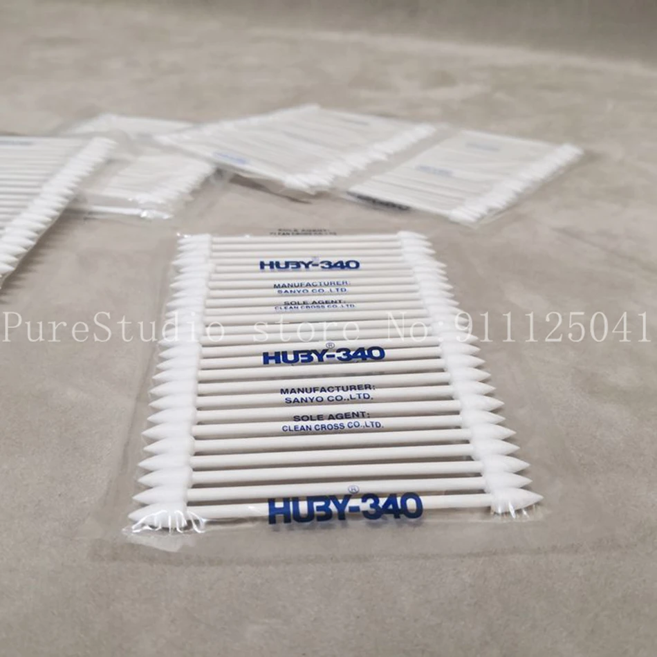 50bags (25pcs/bag) Huby-340 Clean Swab Coned Bulb Type 3" double tip COTTON APPLICATOR HUBY340 CA-003 sharp head