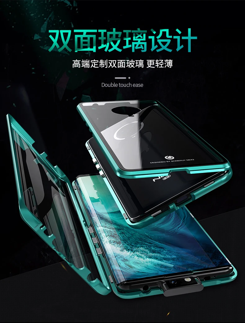 Vivo Nex 3 Магнитный чехол 360 Передний+ задний двухсторонний чехол из закаленного стекла для Vivo Nex 3 металлический бампер