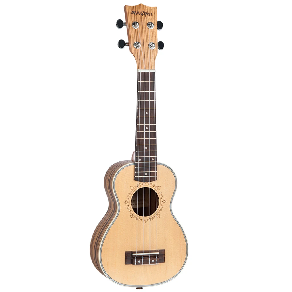 Твердые ель укулеле 21 дюймов Укулеле сопрано Уке zebravwood Ukelele Гавайские гитары с нейлоновыми струнами