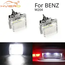 2 uds luz de matrícula de coche para mercedes-benz W204/W212/W216/W221/W207 18 Leds blanco impermeable etiqueta de licencia trasera(China)