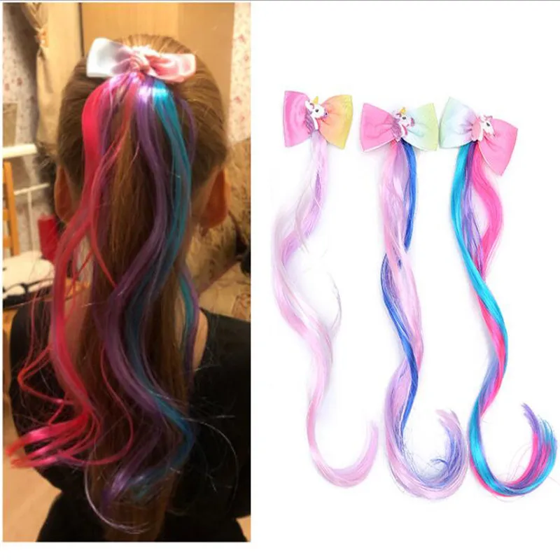 Fashion Girl Hairpin Child Twist Hair Clip Barrette Unicorn Cartoon Accessories Kids Wig Rope Head Wear |
