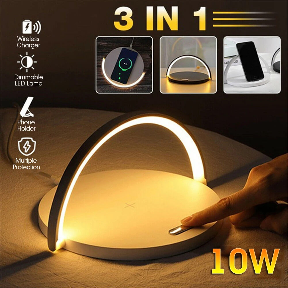 Modern Led Table Lamp For Bedroom Wireless Charging Cell Phone