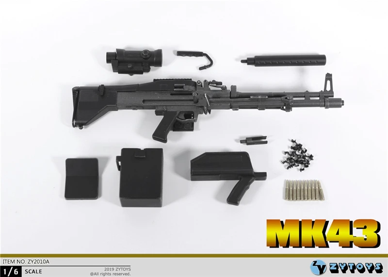 1:6 весы MK43 светильник пулемет оружие пластмассовые игрушечные модели подходят 12