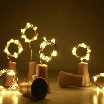 

2m Christmas Solar Cork Wine Bottle Light Outdoor DIY LED String Light Bar Party Wine Bottle Stopper New Years 2021 Light Strip