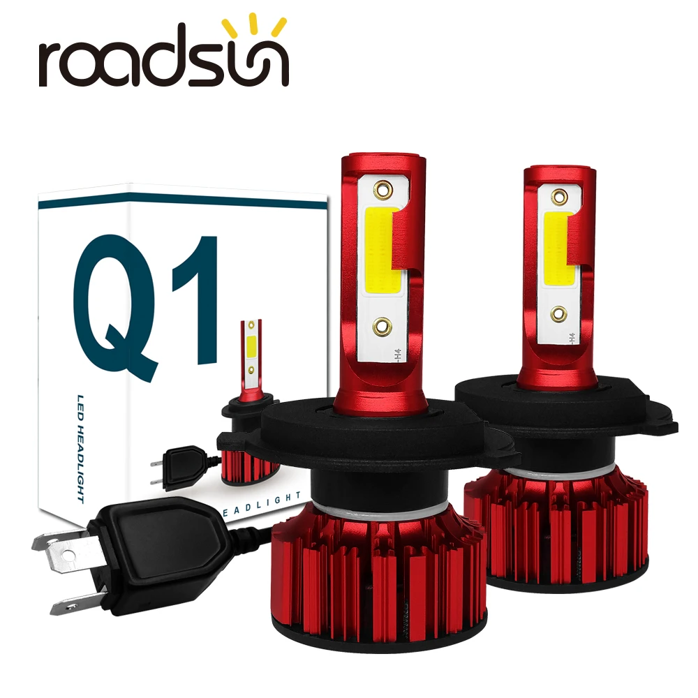 

Светодиодсветодиодный фары roadsun 9005 HB3 H7 LED 9006 HB4 H11 H8 H9 H1 H4 Автомобильные фары 12 В 24 В 6500K фары дальнего и ближнего света Автомобильные противотуманные фары COB чипы