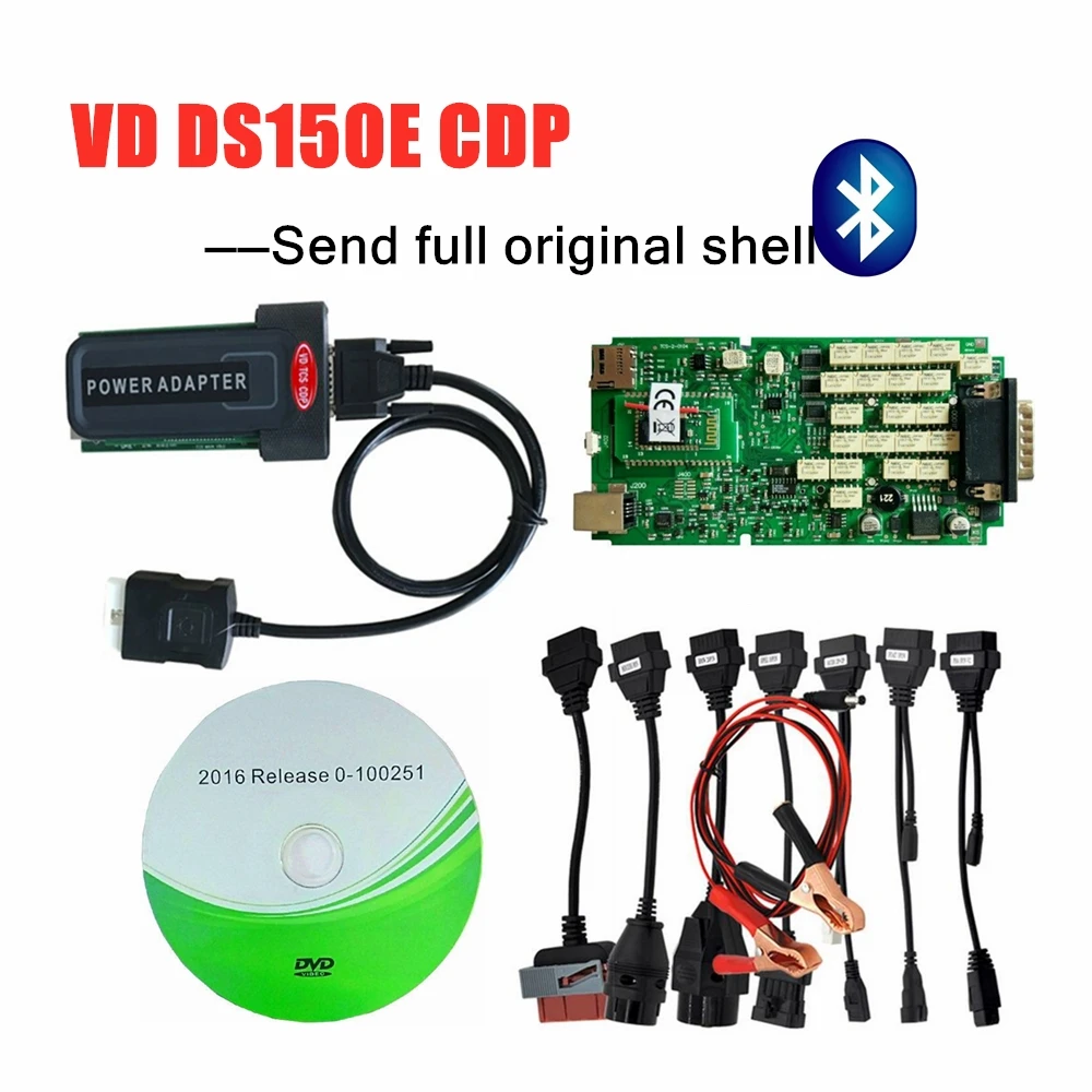 Хорошее качество! VD TCS C-D-P одноплатный с эстафетом с Bluetooth сканер для Autocoms+ 16 шт. автомобиля/грузовика кабель obd obd2 диагностический