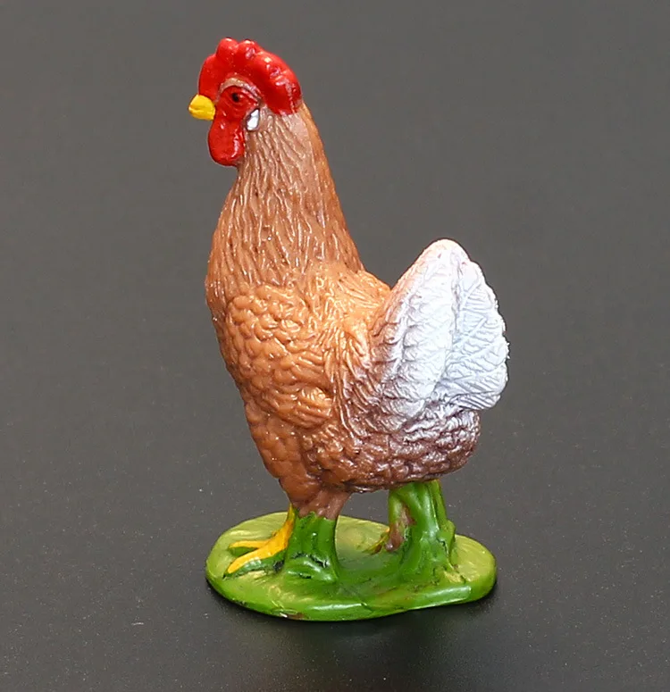 Бутик животное курица модель игрушки коричневато-красный курица ранчо птица скот Животное Гараж Комплект украшения