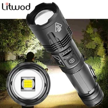 XHP100 lampe de poche LED 9 cœurs de haute qualité torche zoomable Usb Rechargeable 18650 ou 26650 batterie batterie externe fonction lanterne