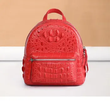 

2020 New Crocodile Leather Female Bag Shoulder Multicolor Large Capacity Student Backpack Outdoor Travel Bag