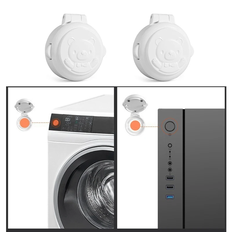 2 Pcs Child Safety Locks Washing Machine Button Covers ABS Material Kids Locks Child Lock Safety Lock
