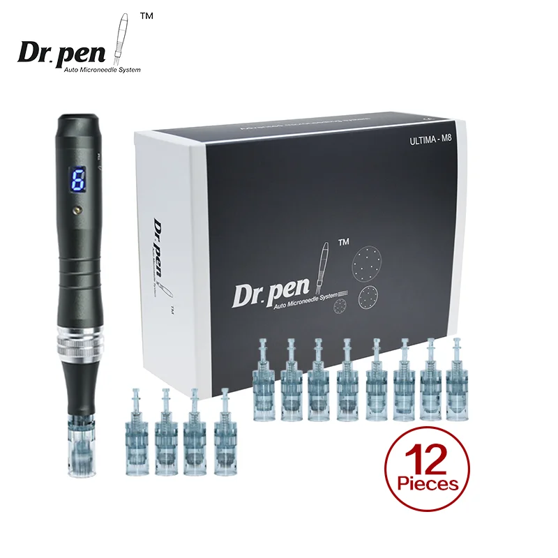 Аутентичная микроигла Dr pen Ultima M8 с 12 шт. игл уход за лицом беспроводная ручка Дерма