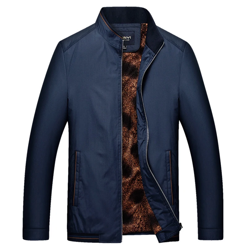 

New Men's Jacket Autumn Jacket Men Business Casual Jackets Stand Collar Coat Winter Coats Thick Fleece Clothes XXXL Streetwear