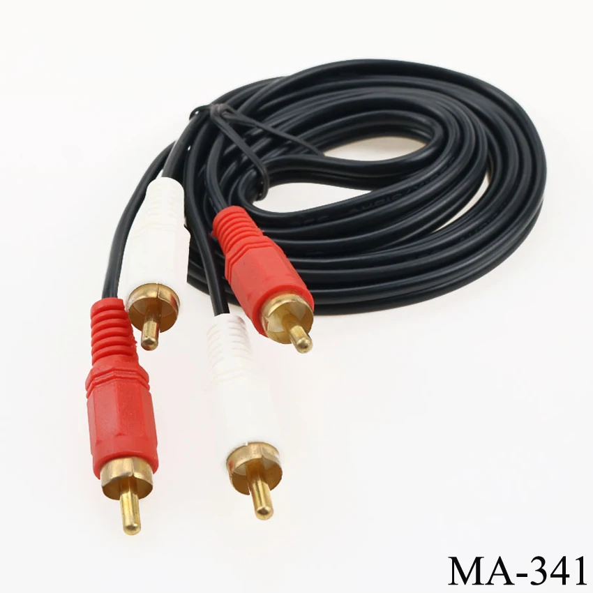 

2RCA Male to 2 RCA Male Audio Video Cable RCA Audio Splitter Cable for DVD Sound TV box Louder 1.5M