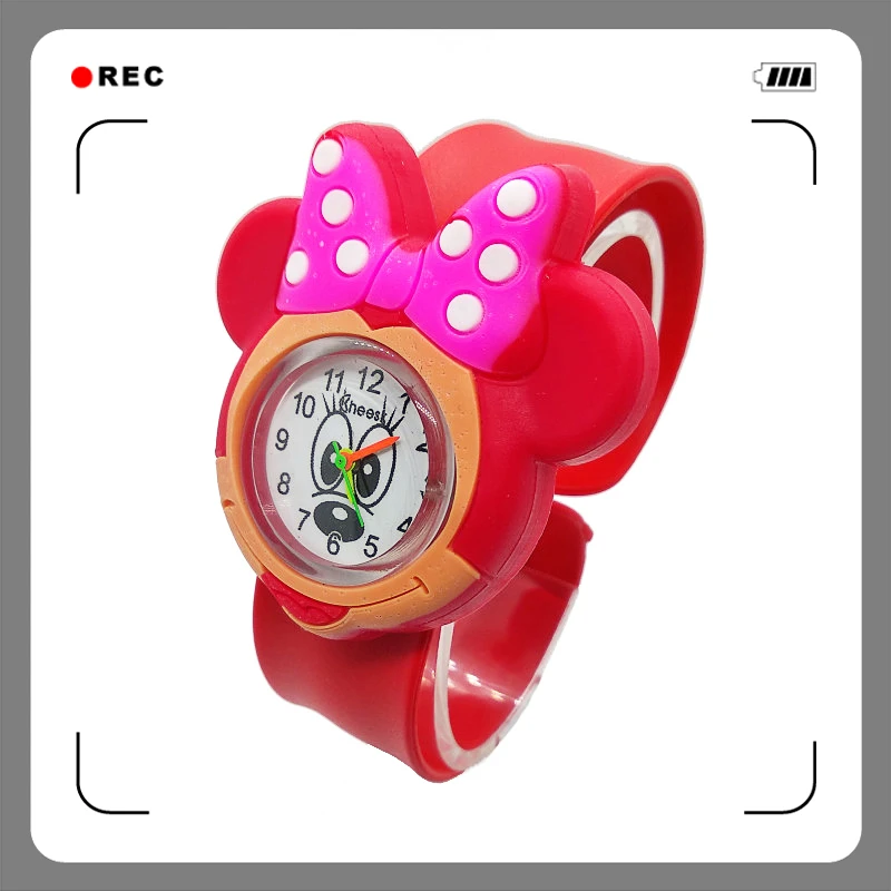 Dropshiping 3D мультфильм прекрасные часы дети девочки студентов Дети Популярные кварцевые наручные часы Минни Маус Regarder часы подарок