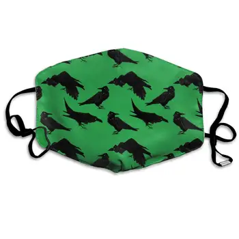 

YongColer Crows Ravens Green Reusable Comfy Breathable Anti Dust Outdoor Half Face Masks Washable Warm Windproof Face Masks for