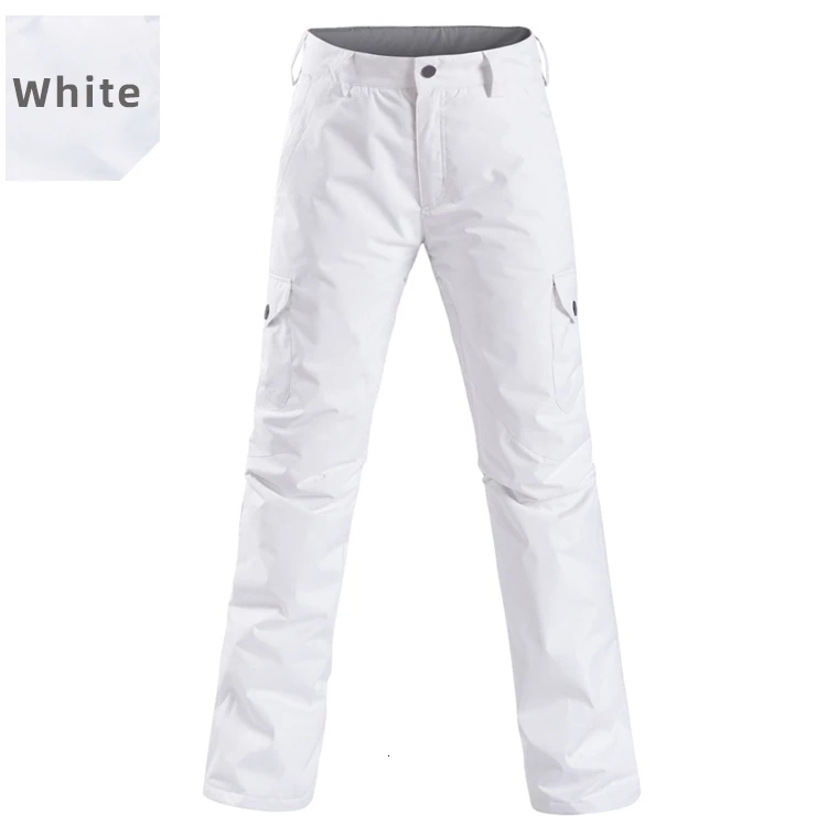 Комплект белого костюма со снежинками для женщин, ветронепроницаемый лыжный костюм, ветрозащитная зимняя спортивная одежда, лыжная куртка+ зимние штаны - Цвет: picture pant