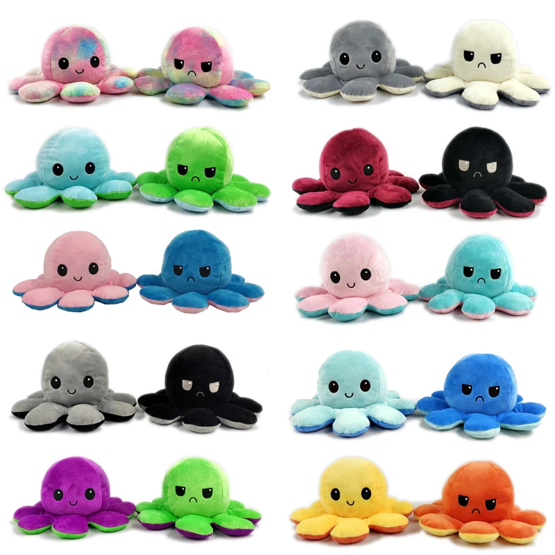 

Reversible Flip Octopus Stuffed Plush Doll Soft Simulation Reversible Plush Toy Color Chapter Plush Doll Filled Plush Child Toy