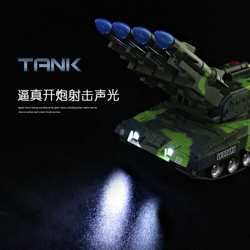 

Toy CHILDREN'S Toy Car Inertia Model Tiger-type Military Armored Boy Car Missile 1-2-3-Year-Old 6