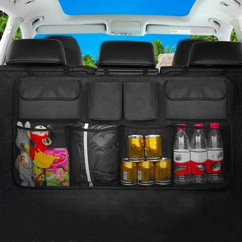 

Car Trunk Organizer Adjustable Backseat Storage Bag With net bag Net High Capacity Multi-use Storage Bag car interior accessorie