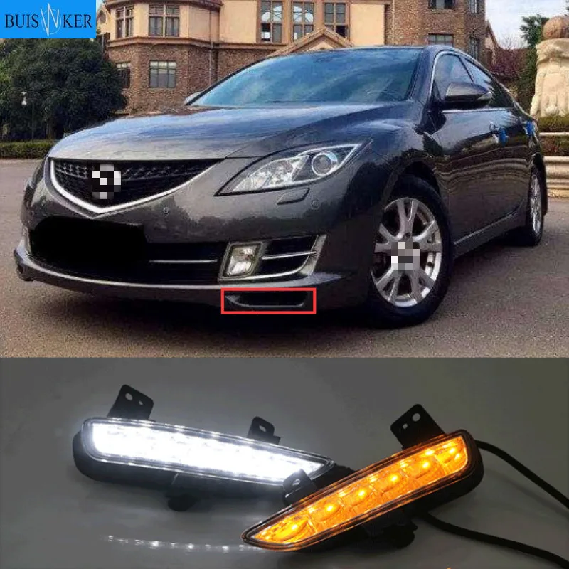 

Светодиодный ные Противотуманные фары Дневные ходовые огни ДХО лампа для Mazda 6 Mazda6 GH Ruiyi 2009 2010 2011 2012 передний бампер