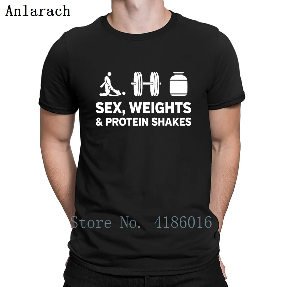 Sex Weights And Protein Shakes Lifting T Shirt Over Size 5xl Funny Personalized Outfit Sunlight Natural Short Sleeve | Мужская одежда