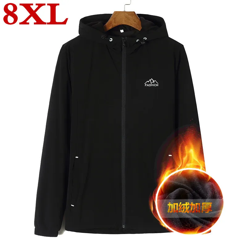 new Autumn And Winter Plus Size Leisure 8xl 7xl 6xl 5XL Jacket Men Fleece fashion Hooded | Мужская одежда