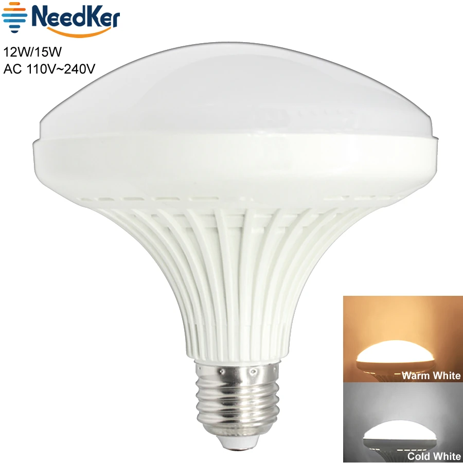 Needker Led Bulb Lamp 220V 110V Lampada Led Light Flat E27 Smd2835 12W 15W Warm Cold White Ufo Led Light Per Illuminazione Domestica