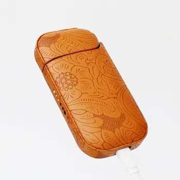 

Floral Printed PU Leather Protective Case Electronic Cigarette Cover Protector for IQOS 2.4 Plus