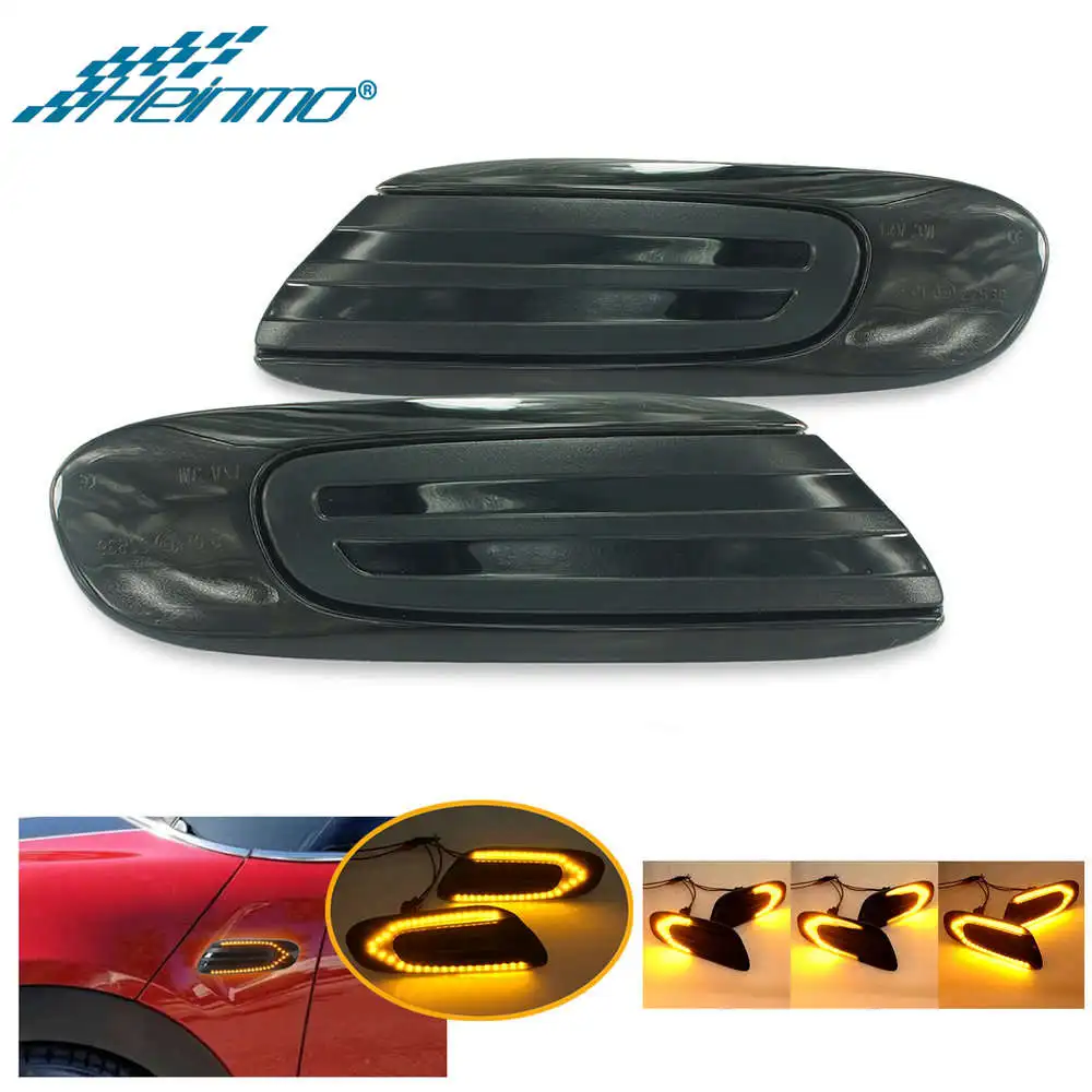 

Для Mini Cooper F56 F55 F57 динамический фотоиндикатор для Mini Cooper аксессуары 2 шт. потоковая боковая лампа ретранслятора