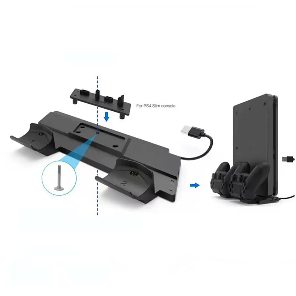 Вертикальная подставка с двойной USB зарядной док-станцией Многофункциональная подставка для PS4 PS4 Slim PS4 Pro консоль двойной контроллер зарядное устройство