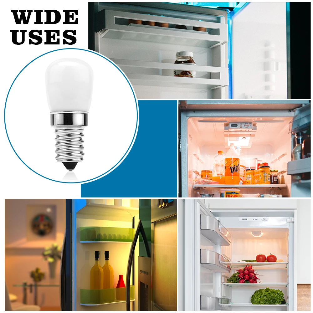 LED 냉장고 전구 E14 3W 냉장고 옥수수 전구 220V 유백색 유리 LED 램프 할로겐 조명 교체 냉동고 전자 레인지