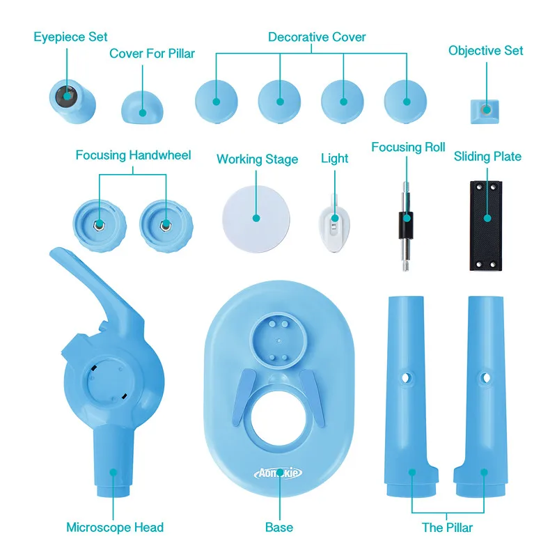 Набор микроскопов, лабораторный светодиодный, для дома, школы, обучающий, сделай сам, игрушка в подарок, биологический микроскоп для детей