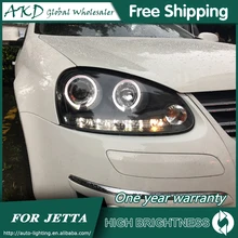 AKD автомобильный Стайлинг для VW Jetta фары 2006-2010 Jetta Mk5 светодиодный налобный фонарь светодиодный DRL Биксеноновые линзы Высокий Низкий луч парковка