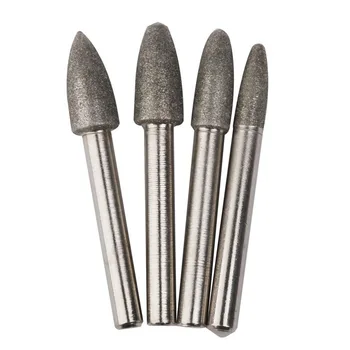 

GTBL 4 pcs diamond rod 6 mm Coating Grinding Burrs Bits 6 / 8 / 10 / 10 mm