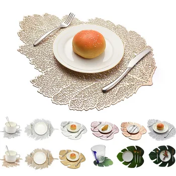 

Dining Table Placemat Lotus Leaf Leaf Pattern Kitchen Plant Coffee Table Mats Cup Coasters Plate Coasters for kitchen Home Decor