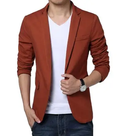 

Mens Fashion Men's Spring and Autumn Casual Jacket Solid Color Slim Fit High Quality Blazer Trend Formal 2019 New Coat