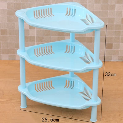 Bathroom Shelf Organizer Corner Shelf Caddy Bathroom Plastic Corner Shelf Shower Storage Shampoo Holder Kitchen Storage Rack - Цвет: 3Layers-blue