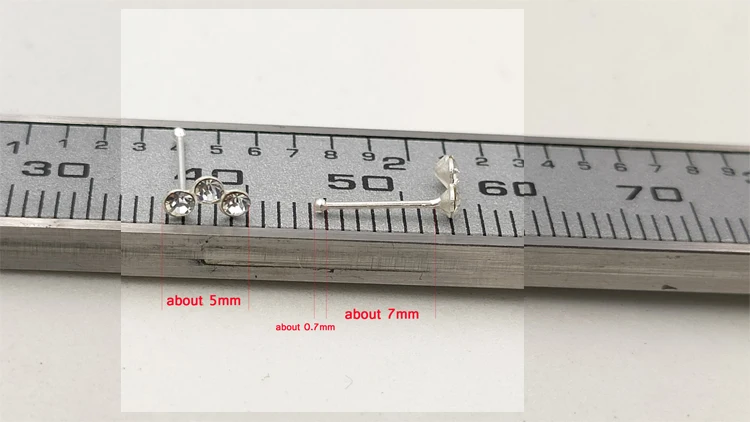 925 Sterling Silber Kristall Nasenstecker Mode indischer Nasenpiercing Körperschmuck 20 Stück/Packung – Detail 5