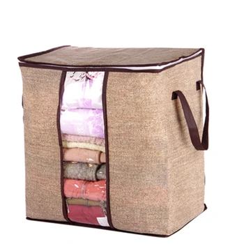 

Non-Woven Portable Clothes Storage Bag Organizer Folding Closet Organizer For Pillow Quilt Blanket Bedding Coffee