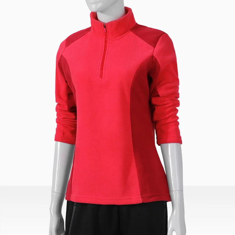 Womens Red Осенне-зимняя флисовая куртка 5XL для мужчин и женщин, плюс бархатный пуловер, топы для спорта на открытом воздухе, походов, альпинизма, теплая флисовая подкладка, пальто - Цвет: Womens Red
