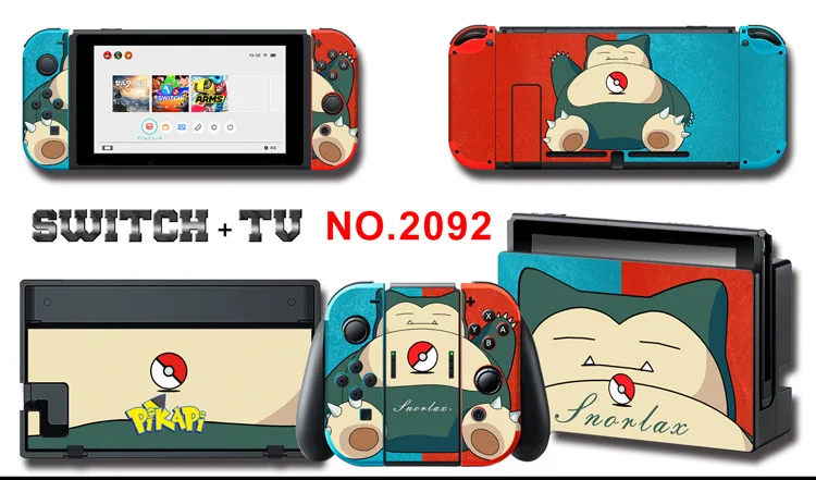 1set New Cute Anime Full Body Sticker for NS Switch Protective Cover Skin Colorful Art for Game Console Joy-Con Controller Decor