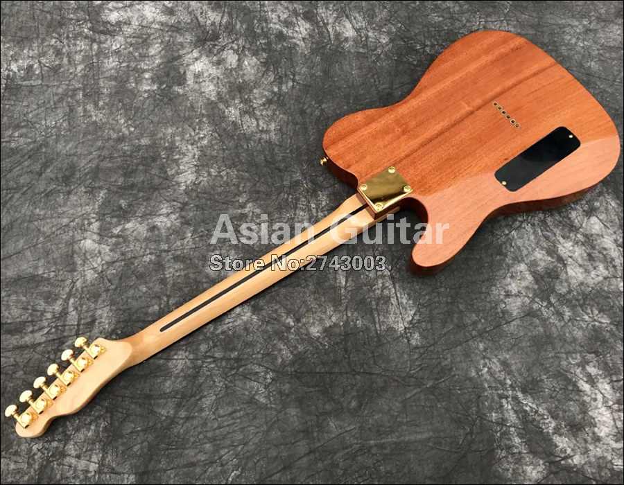ACEPRO электрогитара с Spalted Maple top, Tesla Black VR-P90, Gold Grover tuners, Abalone dots inlays