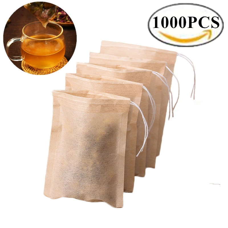 Wholesales Biodegradable Paper Teabags Drawstring Ecofriendly Tea Bag