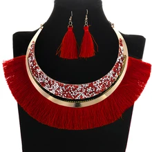 FLDZ, новинка, Кристальное металлическое ожерелье для женщин, блестящая кисточка, колье, набор из двух частей, золотое ожерелье, модное ювелирное изделие, аксессуары