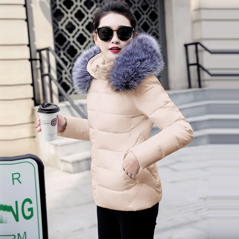 Новинка, осенне-зимняя куртка, женские парки, модное женское пальто с капюшоном, большой воротник из искусственного меха, зимнее пальто для женщин, большие размеры 5XL