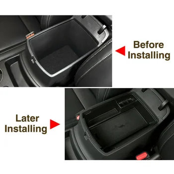 

ABS Plastic Car Tray Storage Box Console Fit For Kia Sportage 2017-2020 Black Multi-compartment